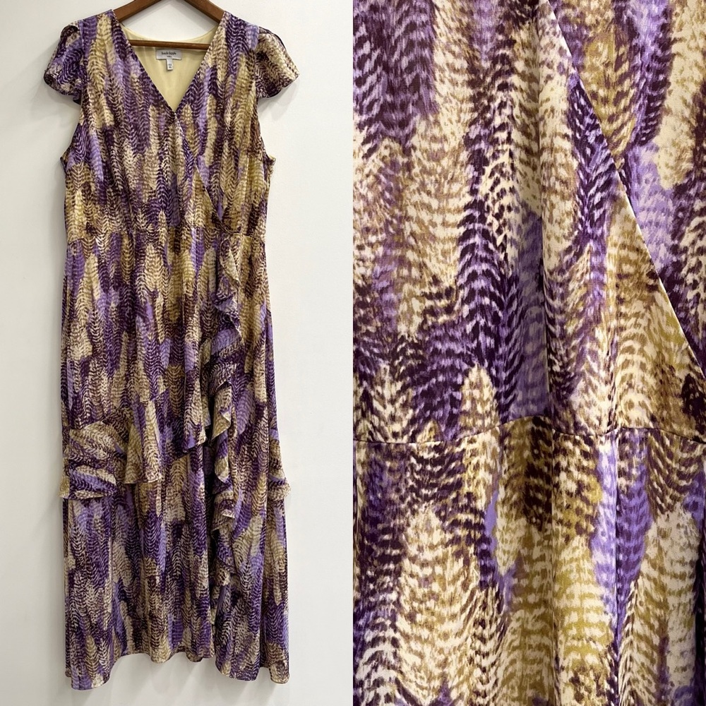 Haute Hippie Purple and Gold Maxi Dress